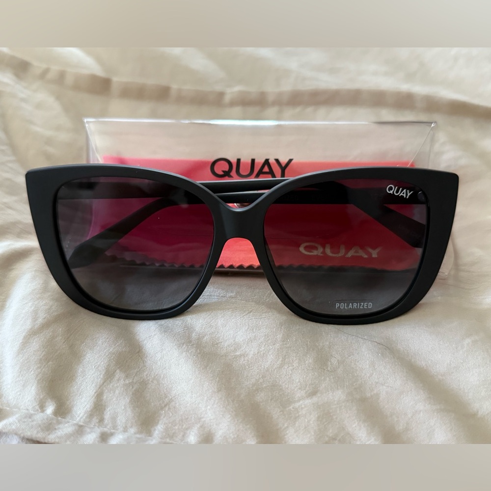 Quay Ever After Polarized Matte Black Sunglasses - Picture 5 of 9